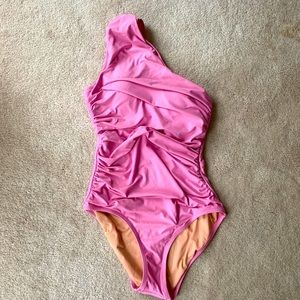 J.Crew one-shoulder ruched one-piece swimsuit